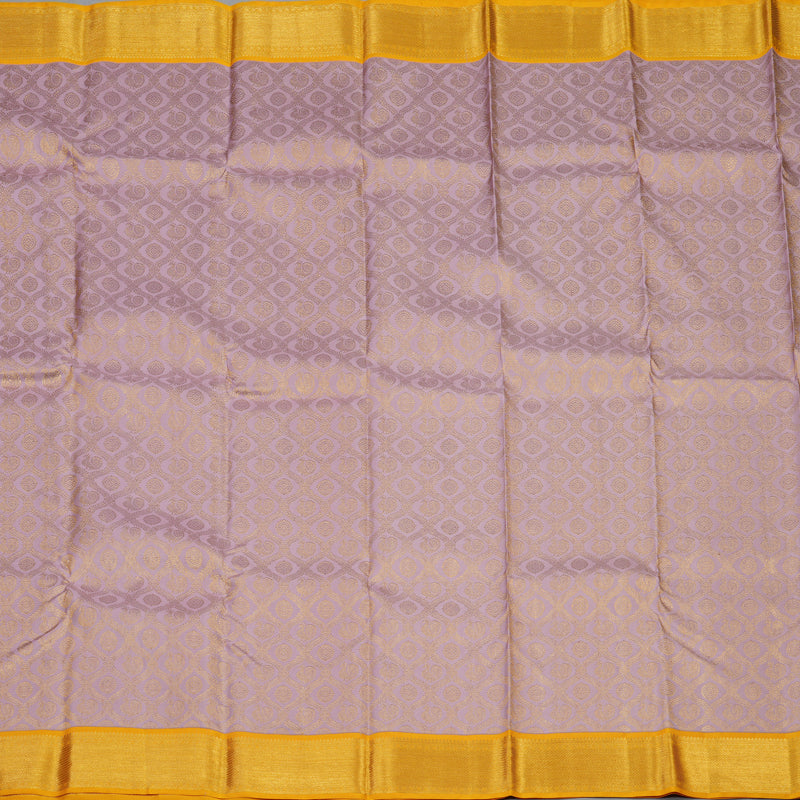 Hayagrivas Handloom Lilac Kanjivaram Silk Saree with Yellow Border KSBE127C10-15
