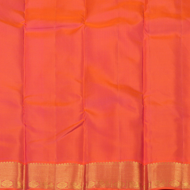 Hayagrivas Handloom Aqua Green Kanjivaram Silk Saree with Orangish-Pink Border KSBE127C12-11