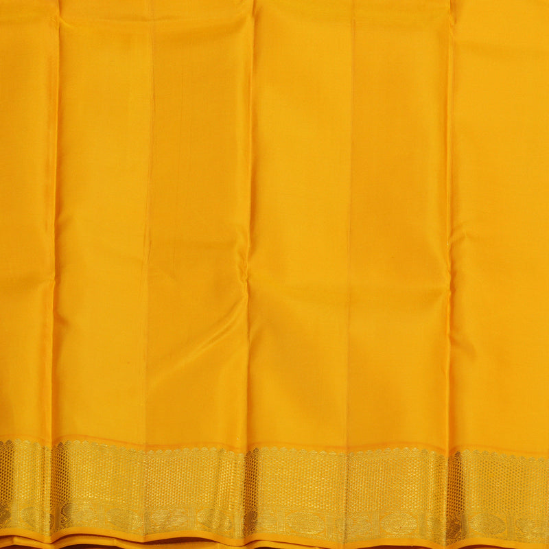 Hayagrivas Handloom Dark Green Kanjivaram Silk Saree with Yellow Border KSBE127C12-3