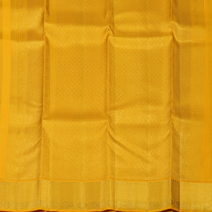 Hayagrivas Handloom Dark Green Kanjivaram Silk Saree with Yellow Border KSBE127C12-3