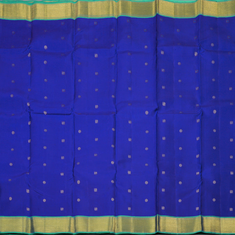 Hayagrivas Handloom MS Blue Kanjivaram Silk Saree with Aqua Green Border KSBE127C5-6