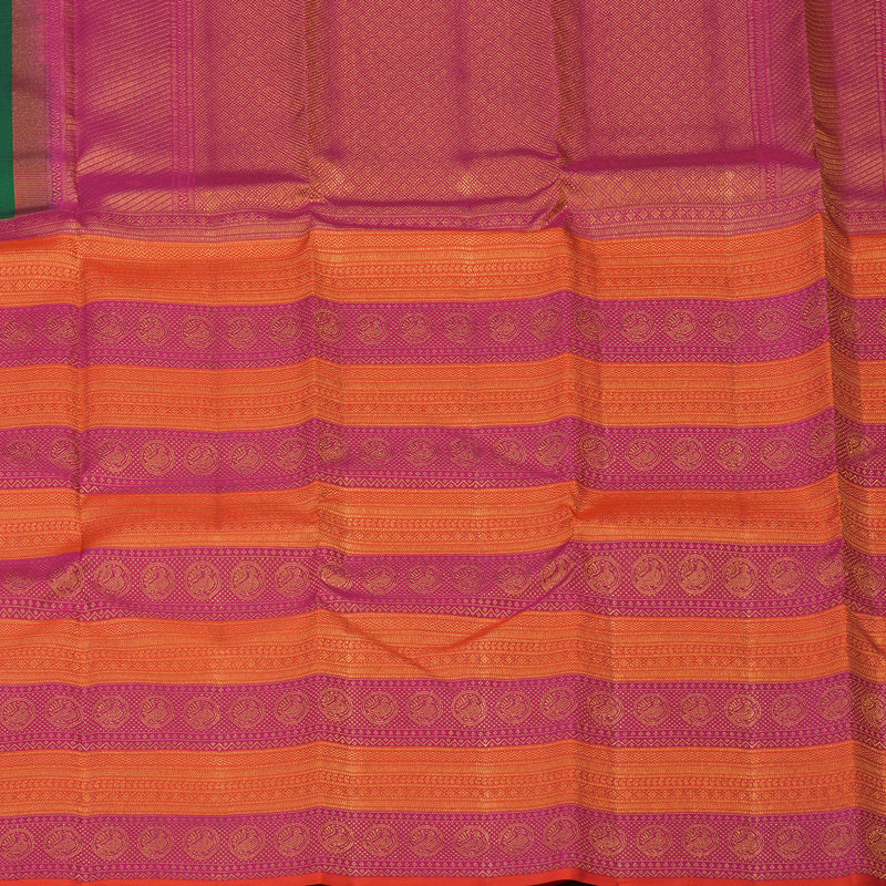 Hayagrivas Handloom Bottle Green Kanjivaram Silk Saree KSBE127C7-4