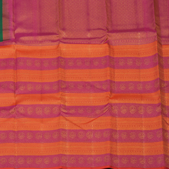 Hayagrivas Handloom Bottle Green Kanjivaram Silk Saree KSBE127C7-4