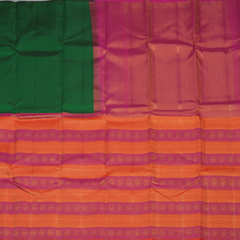 Hayagrivas Handloom Bottle Green Kanjivaram Silk Saree KSBE127C7-4