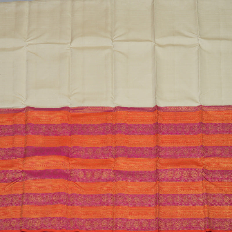 Hayagrivas Handloom Beige Kanjivaram Silk Saree KSBE127C7-5