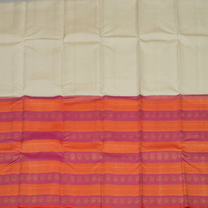 Hayagrivas Handloom Beige Kanjivaram Silk Saree KSBE127C7-5