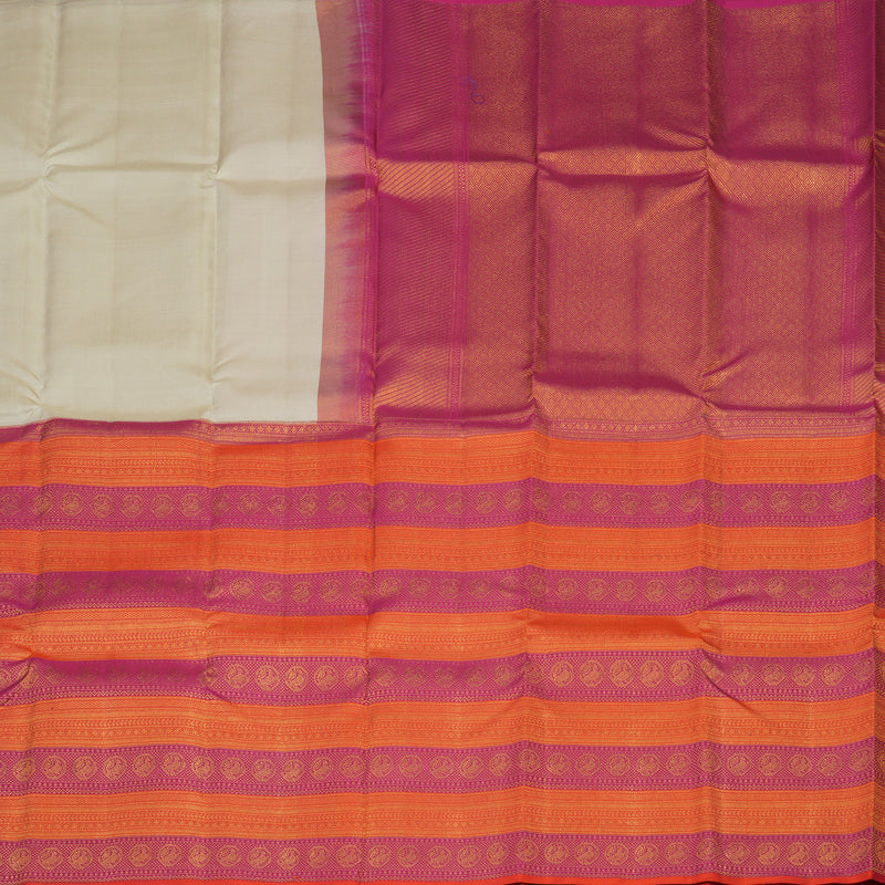 Hayagrivas Handloom Beige Kanjivaram Silk Saree KSBE127C7-5