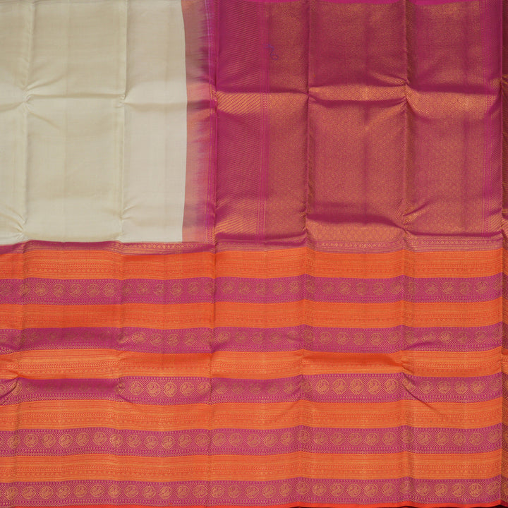 Hayagrivas Handloom Beige Kanjivaram Silk Saree KSBE127C7-5