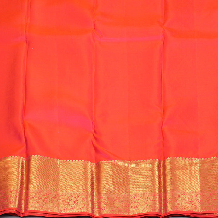 Hayagrivas Handloom Mayilkazhuthu Kanjivaram Silk Saree with Orangish-Pink Border KSBE127C9-9