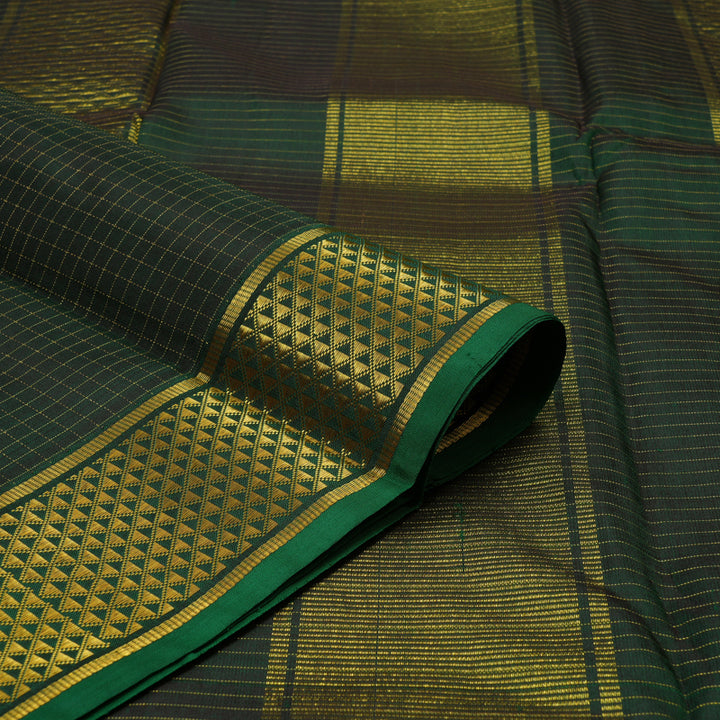 Hayagrivas Handloom Bottle Green Kanjivaram Silk Saree KSBE12I1-1