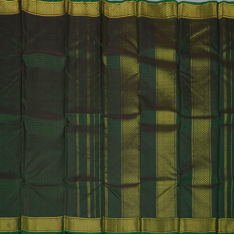 Hayagrivas Handloom Bottle Green Kanjivaram Silk Saree KSBE12I1-1