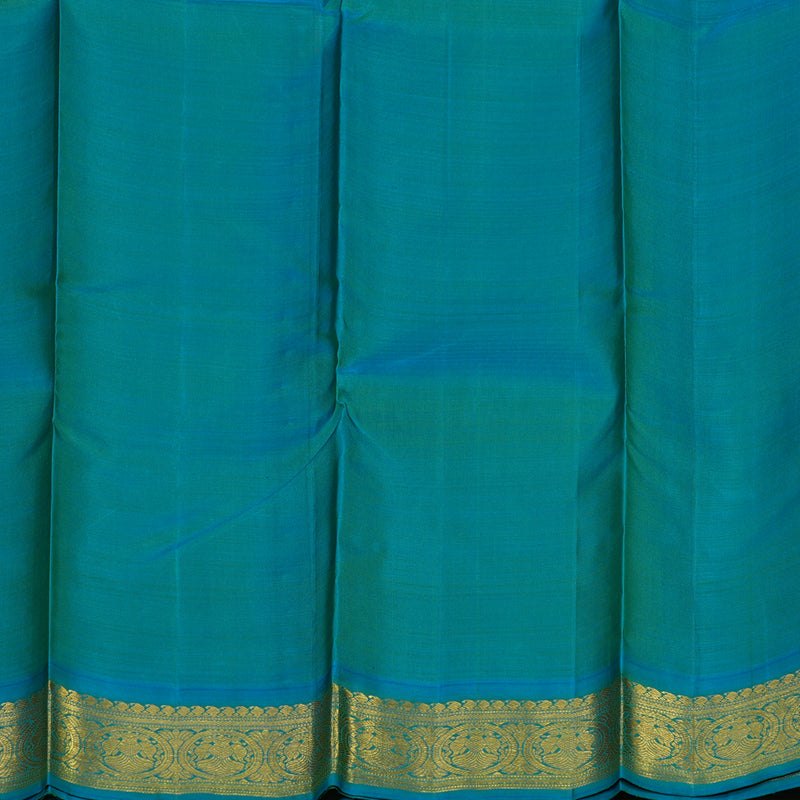 Hayagrivas Handloom Purple Kanjivaram Silk Saree with Aqua Blue Border KSBE1212-3