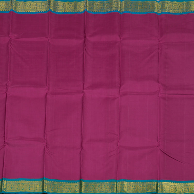 Hayagrivas Handloom Purple Kanjivaram Silk Saree with Aqua Blue Border KSBE1212-3
