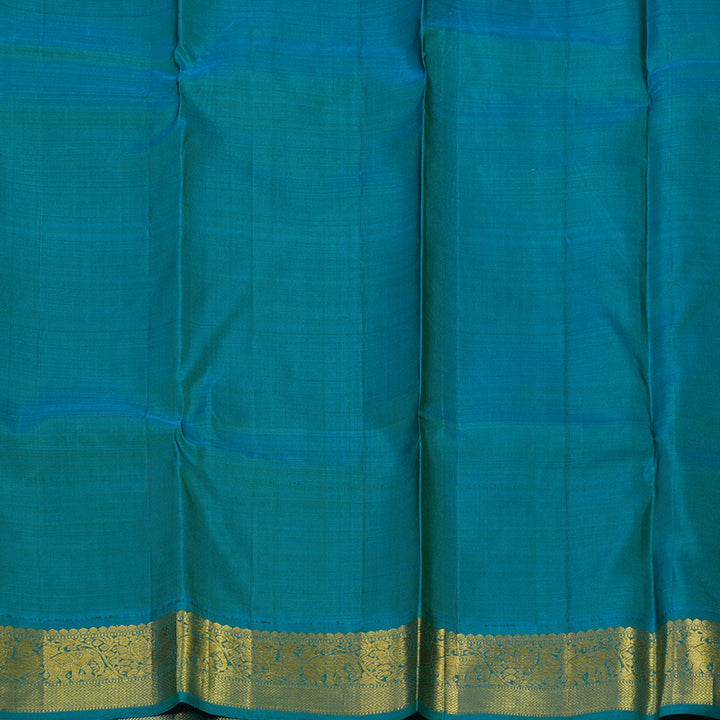 Hayagrivas Handloom Wine Kanjivaram Silk Saree with Teal Border KSBE12I4-2