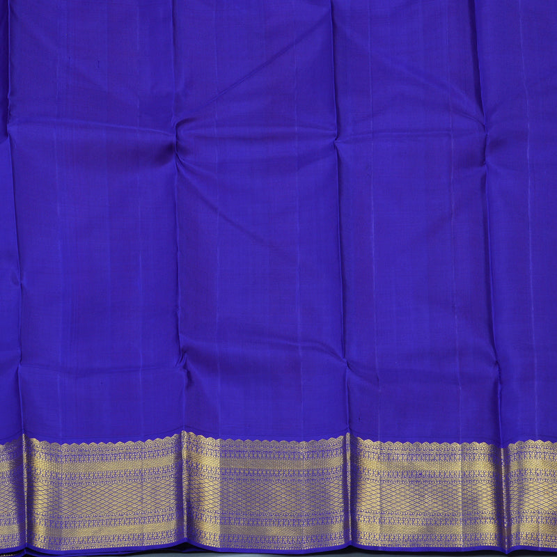 Hayagrivas Handloom Mambazham Orange Kanjivaram Silk Saree with Purplish-Blue Border KSBE12I6-6