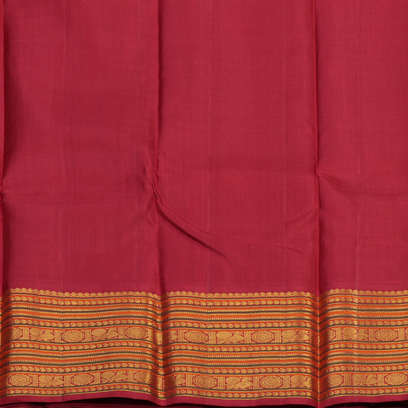 Hayagrivas Handloom Black Kanjivaram Silk Saree with Maroon Border KSBE12I6-7