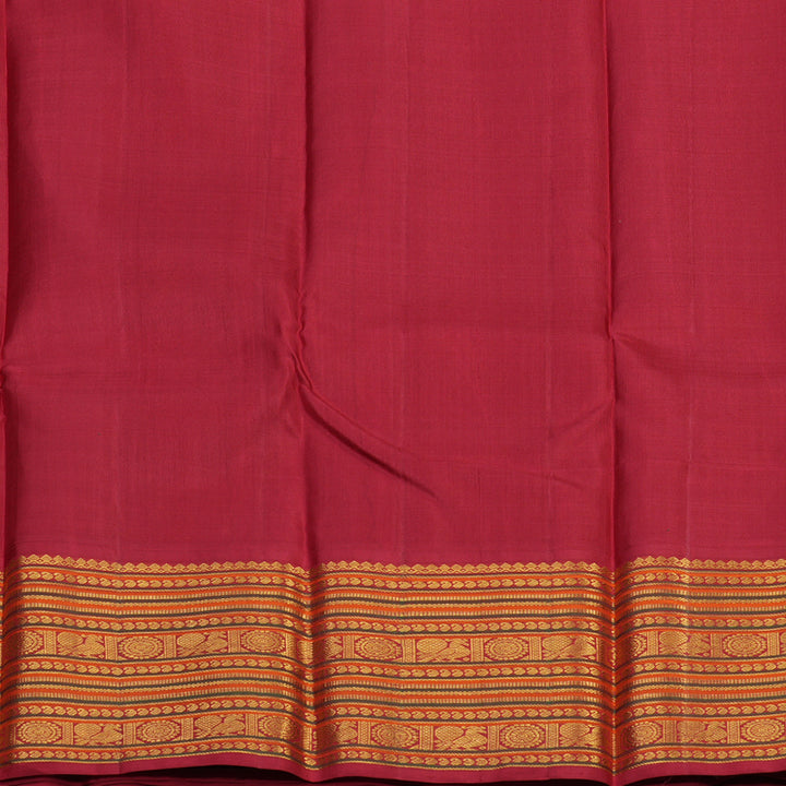 Hayagrivas Handloom Black Kanjivaram Silk Saree with Maroon Border KSBE12I6-7