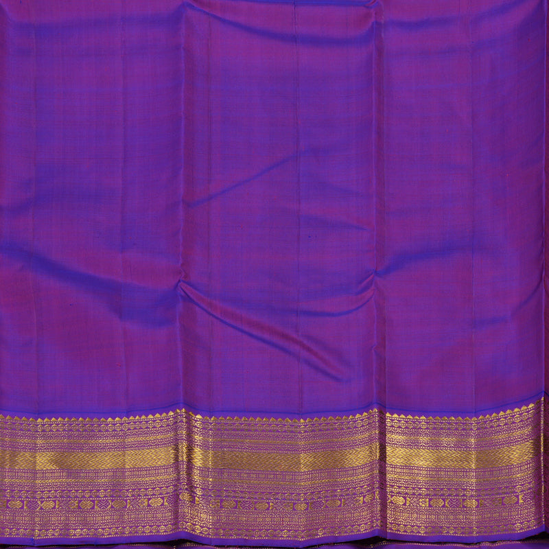 Hayagrivas Handloom Wheat Beige Kanjivaram Silk Saree with Purple border KSBE12I7-4