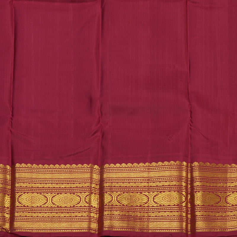 Hayagrivas Handloom Dark Green Kanjivaram Silk Saree with Maroon Border KSBE12I9-1