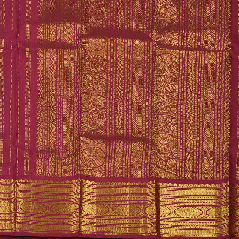 Hayagrivas Handloom Dark Green Kanjivaram Silk Saree with Maroon Border KSBE12I9-1
