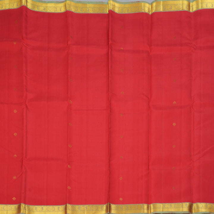 Hayagrivas Handloom Red Kanjivaram Silk Saree with Mild Manthalir Border KSBE135C10-1