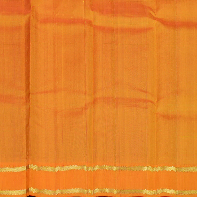 Hayagrivas Handloom Black Kanjivaram Silk Saree with Orange Border KSBE135C12-1