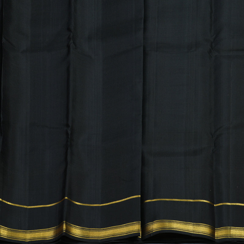Hayagrivas Handloom Black & Yellow Checks Kanjivaram Silk Saree with Black Border KSBE135C12-2