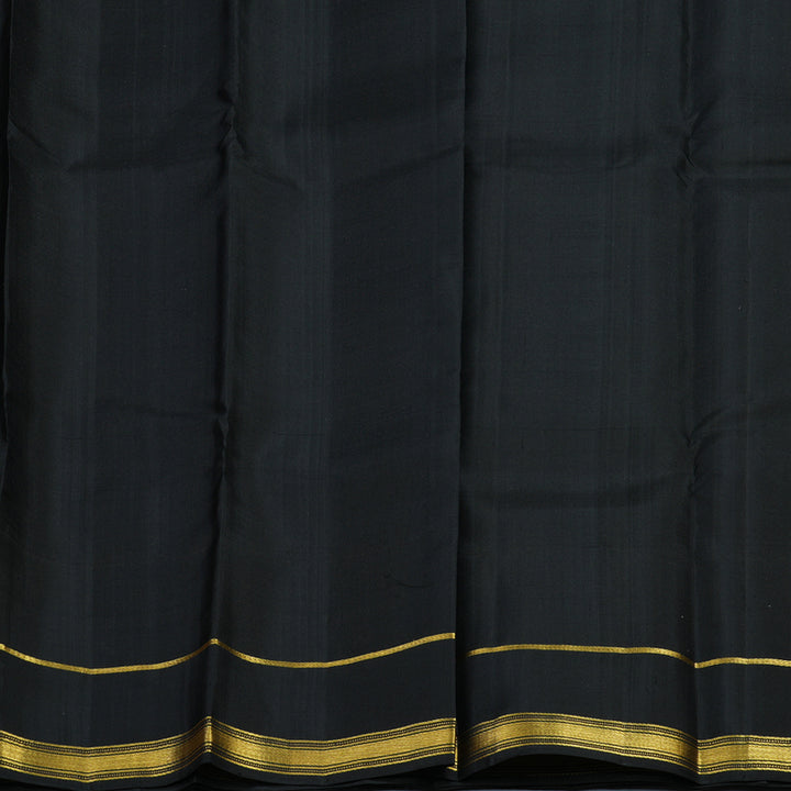 Hayagrivas Handloom Black & Yellow Checks Kanjivaram Silk Saree with Black Border KSBE135C12-2