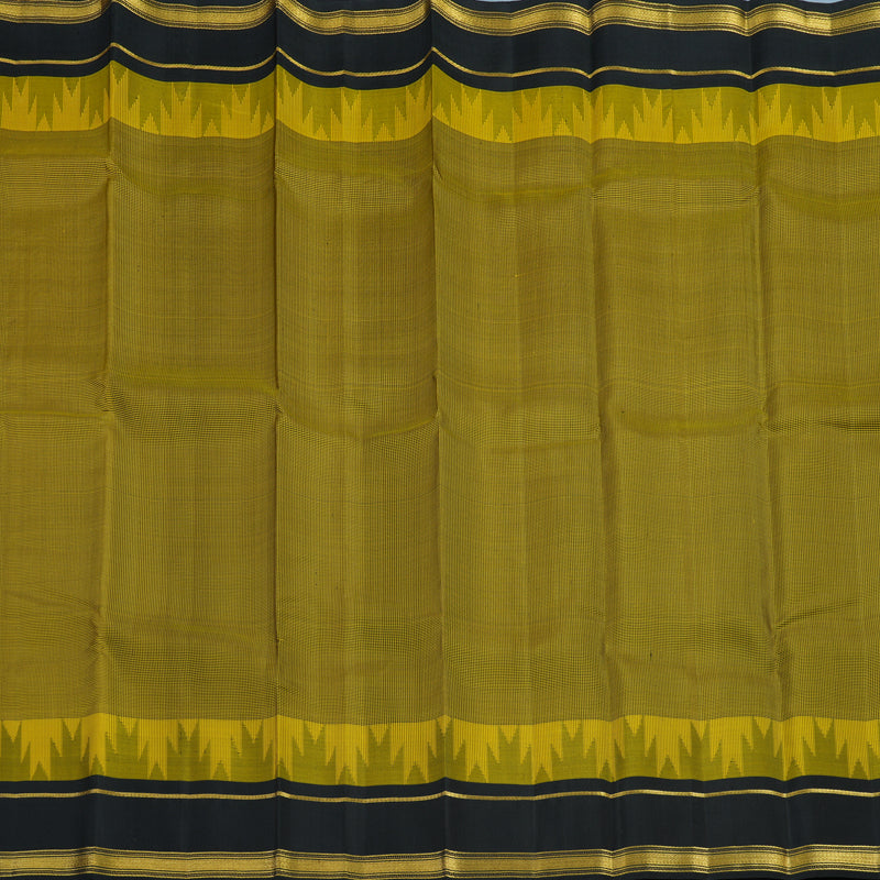 Hayagrivas Handloom Black & Yellow Checks Kanjivaram Silk Saree with Black Border KSBE135C12-2