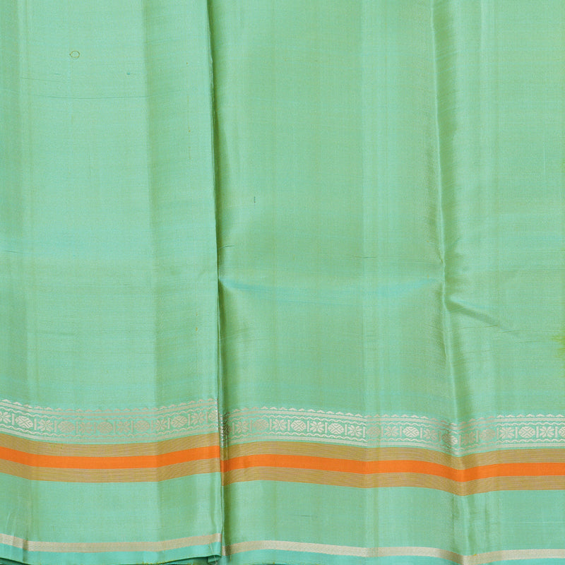 Hayagrivas Handloom Lemon Yellow Kanjivaram Silk Saree with Pastel Blue Border KSBE135C14-2