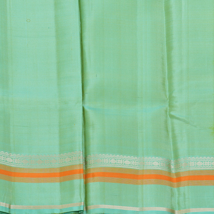 Hayagrivas Handloom Lemon Yellow Kanjivaram Silk Saree with Pastel Blue Border KSBE135C14-2