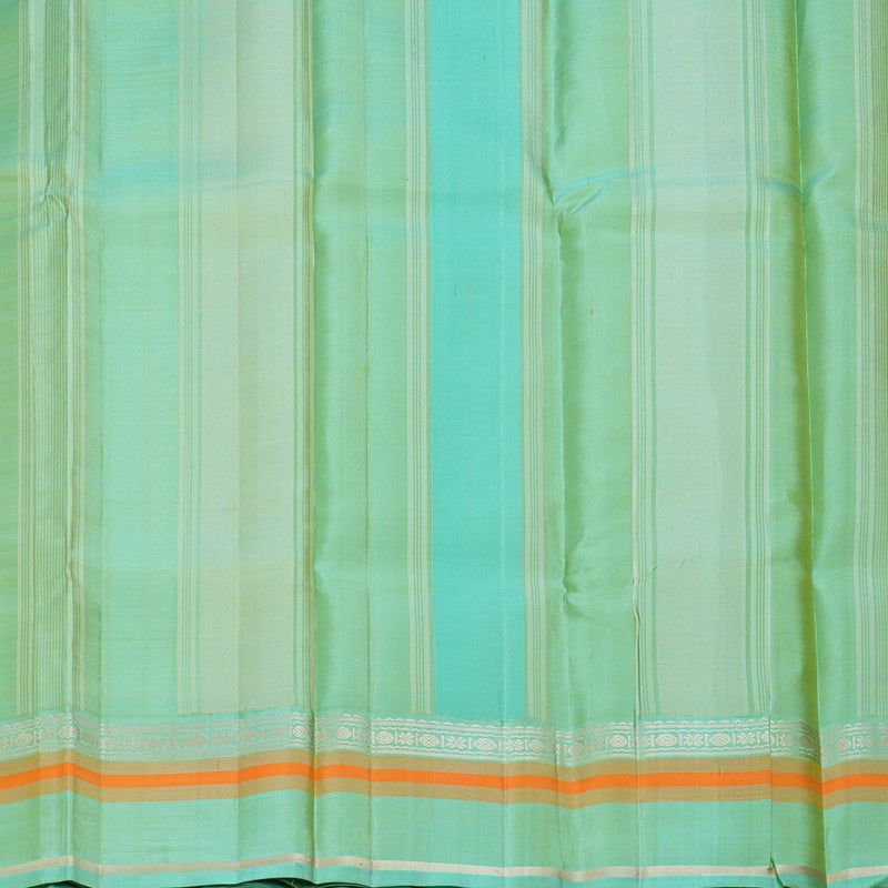 Hayagrivas Handloom Lemon Yellow Kanjivaram Silk Saree with Pastel Blue Border KSBE135C14-2