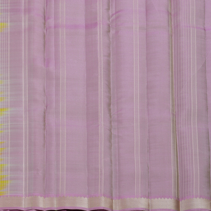 Hayagrivas Handloom Lemon Yellow Kanjivaram Silk Saree with Lotus Pink Border KSBE135C14-3