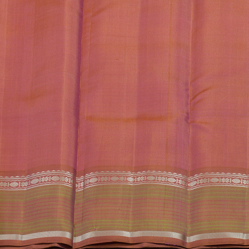 Hayagrivas Handloom Bright Pink Kanjivaram Silk Saree with Rust Border KSBE135C14-4