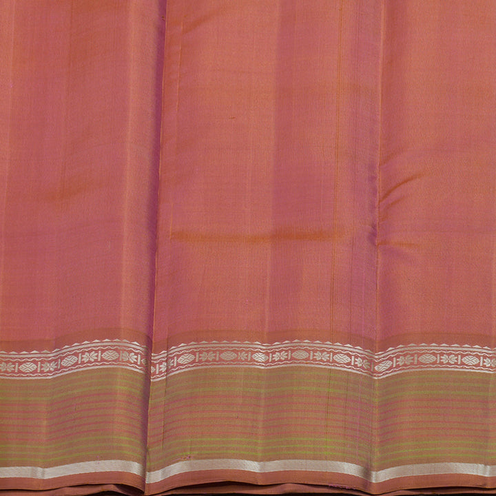 Hayagrivas Handloom Bright Pink Kanjivaram Silk Saree with Rust Border KSBE135C14-4