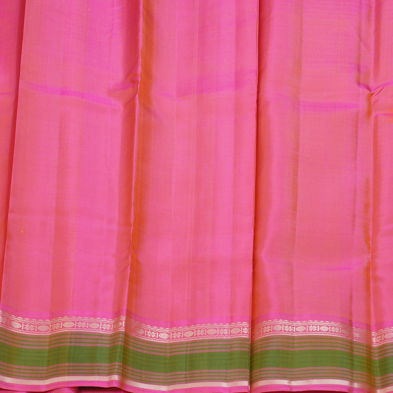 Hayagrivas Handloom Yellow Kanjivaram Silk Saree with Pink Border KSBE135C14-6