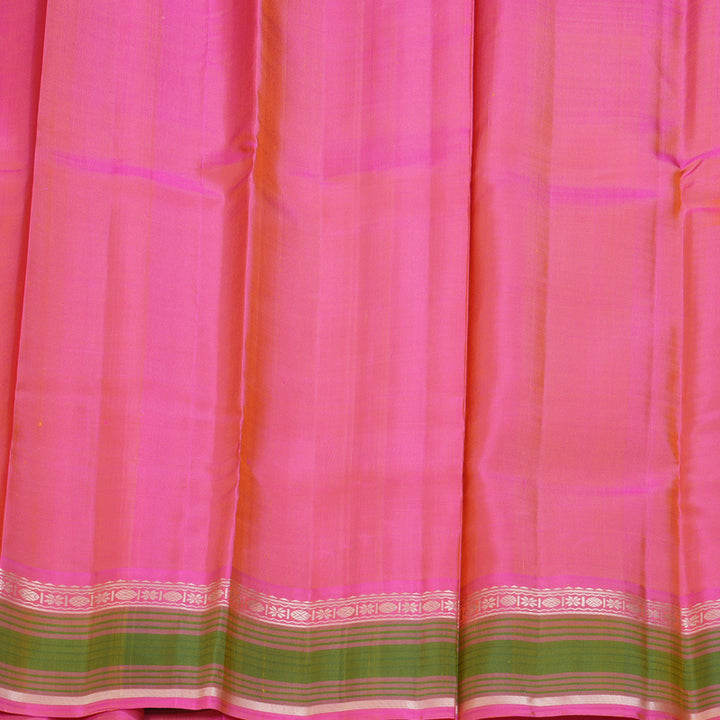 Hayagrivas Handloom Yellow Kanjivaram Silk Saree with Pink Border KSBE135C14-6