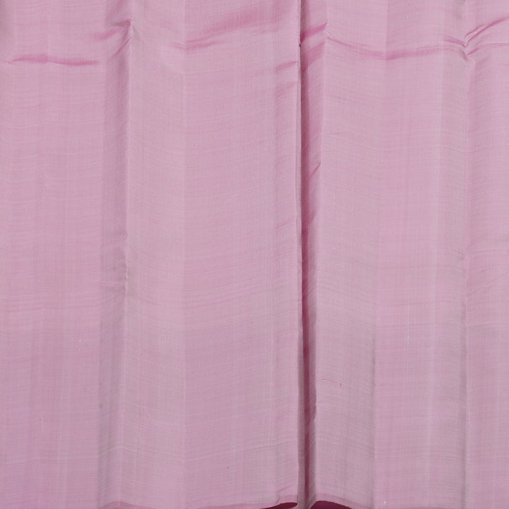 Hayagrivas Handloom Half-White Kanjivaram Silk Saree with Rose Pink Border KSBE135C15-1