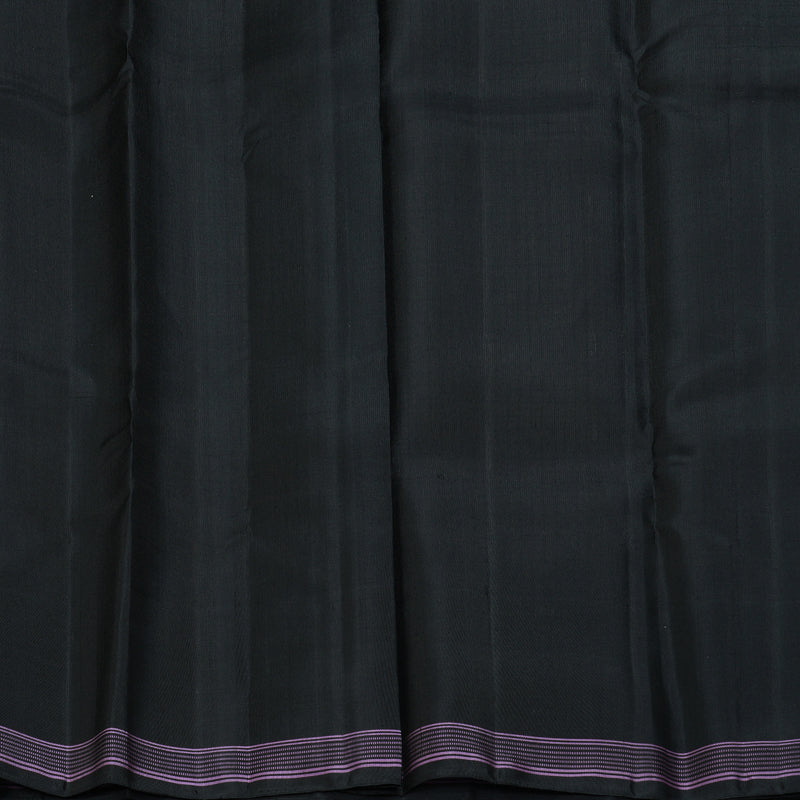 Hayagrivas Handloom Pale Yellow Kanjivaram Silk Saree with Black Border KSBE135C16-3