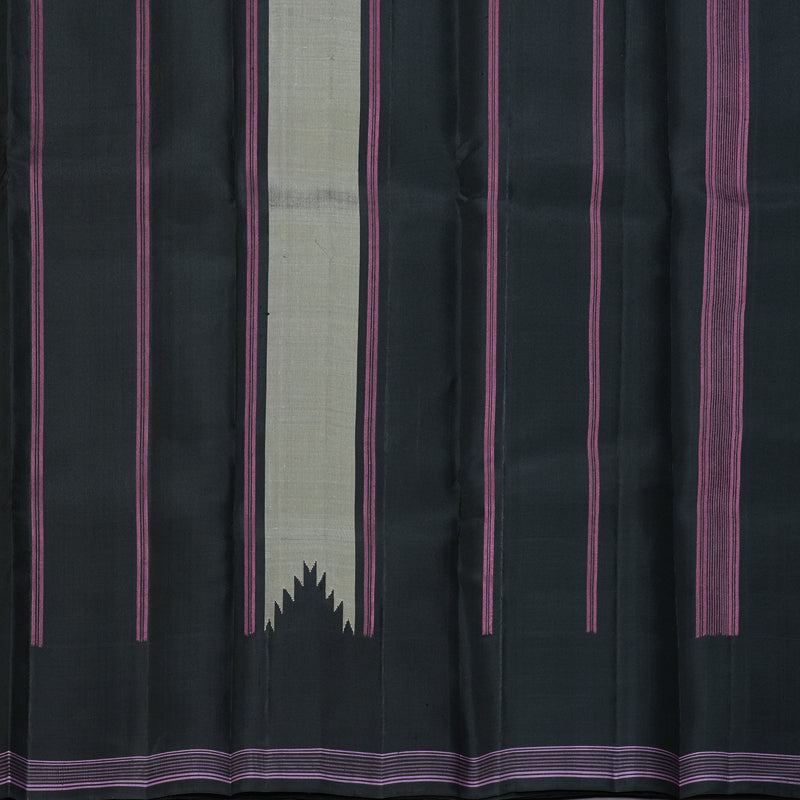 Hayagrivas Handloom Pale Yellow Kanjivaram Silk Saree with Black Border KSBE135C16-3