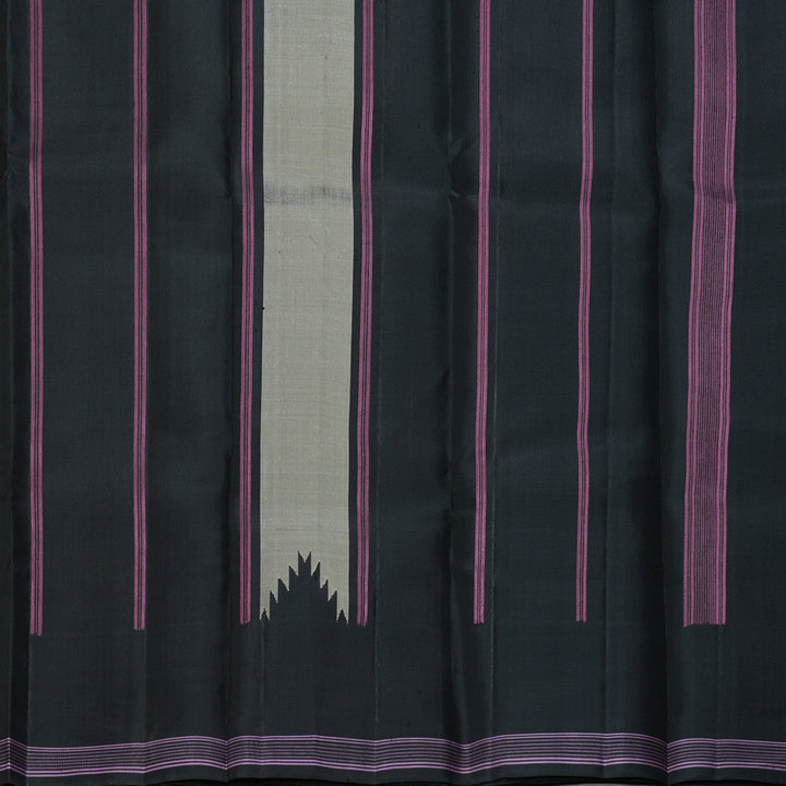 Hayagrivas Handloom Pale Yellow Kanjivaram Silk Saree with Black Border KSBE135C16-3