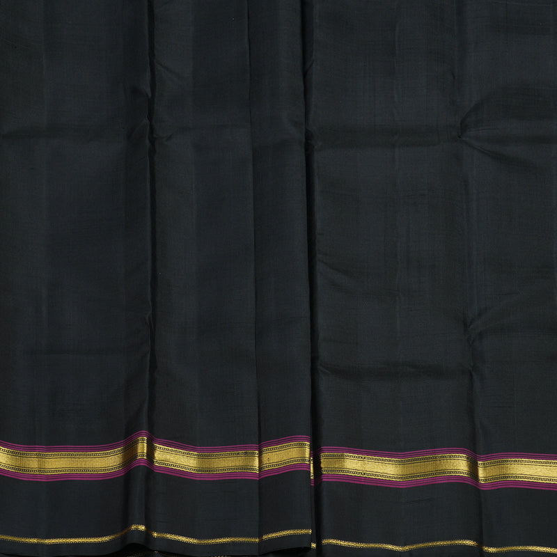 Hayagrivas Handloom Black & Sandal Checks Kanjivaram Silk Saree with Black Border KSBE135C17-1