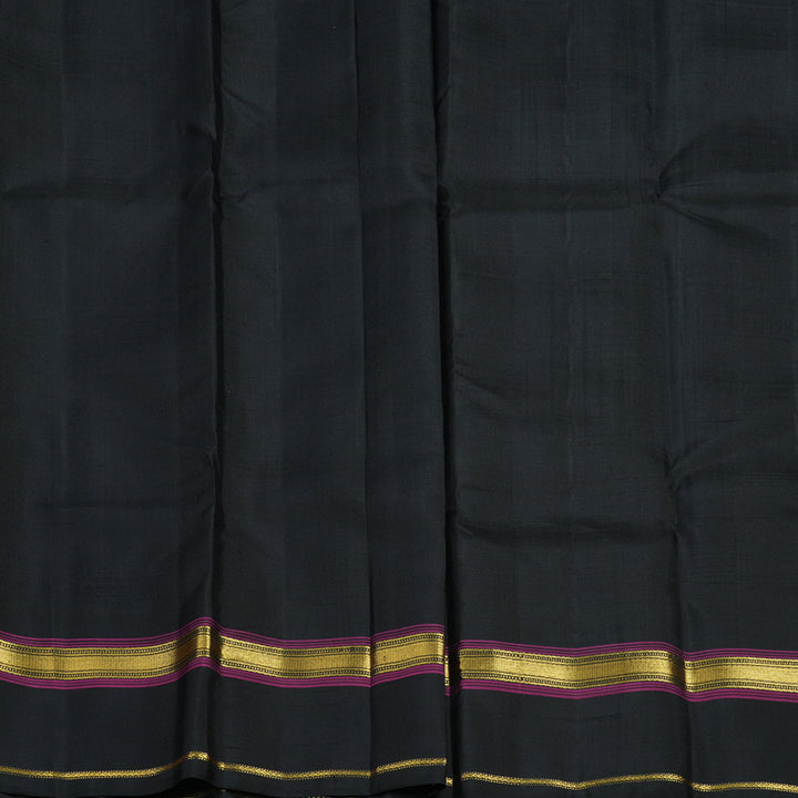 Hayagrivas Handloom Black & Sandal Checks Kanjivaram Silk Saree with Black Border KSBE135C17-1