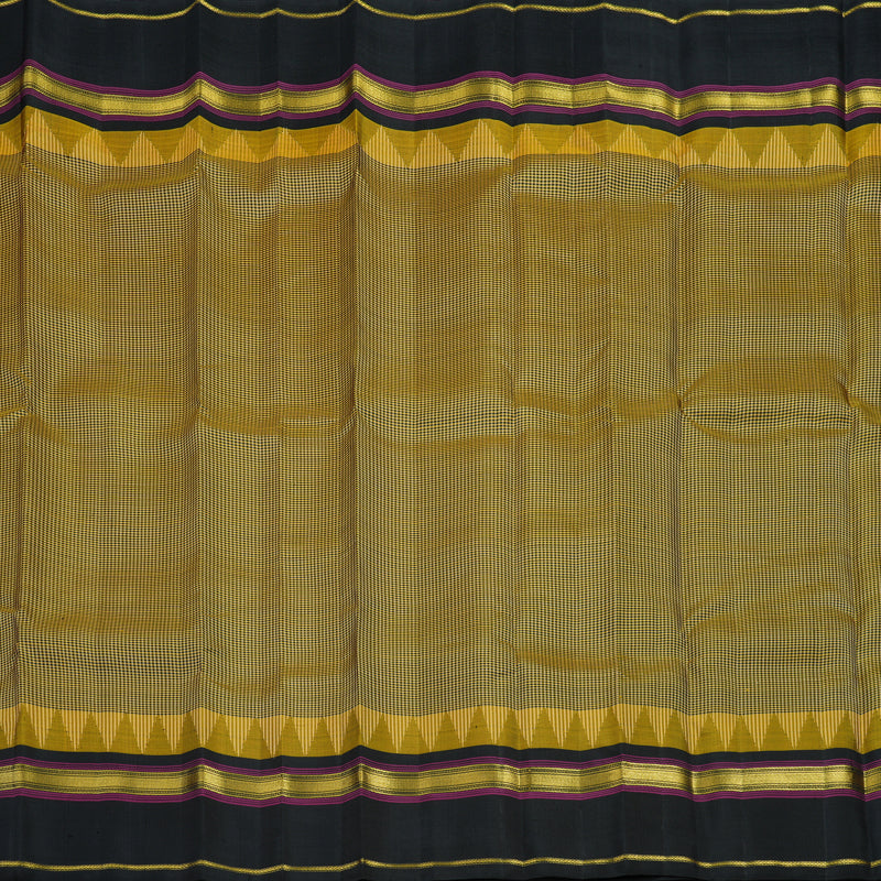 Hayagrivas Handloom Black & Sandal Checks Kanjivaram Silk Saree with Black Border KSBE135C17-1