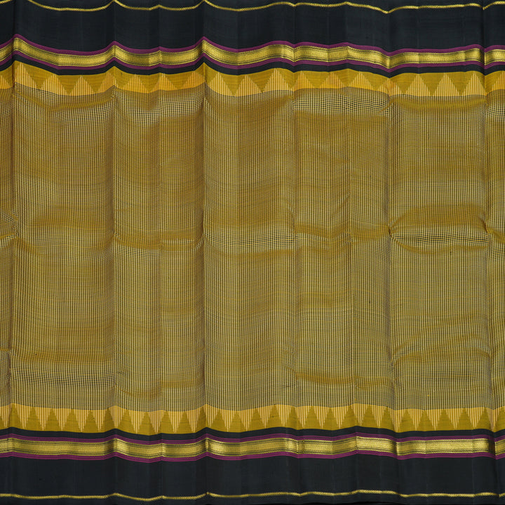 Hayagrivas Handloom Black & Sandal Checks Kanjivaram Silk Saree with Black Border KSBE135C17-1