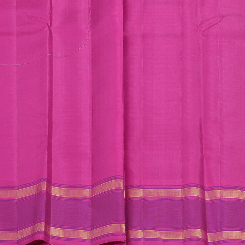 Hayagrivas Handloom Parrot Green Kanjivaram Silk Saree with Rani Pink Border KSBE135C17-3