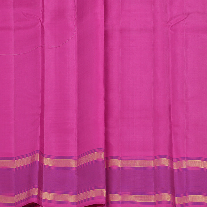 Hayagrivas Handloom Parrot Green Kanjivaram Silk Saree with Rani Pink Border KSBE135C17-3