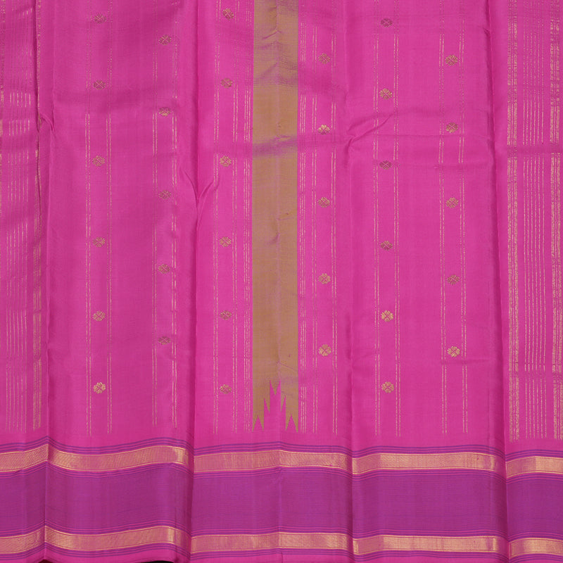 Hayagrivas Handloom Parrot Green Kanjivaram Silk Saree with Rani Pink Border KSBE135C17-3