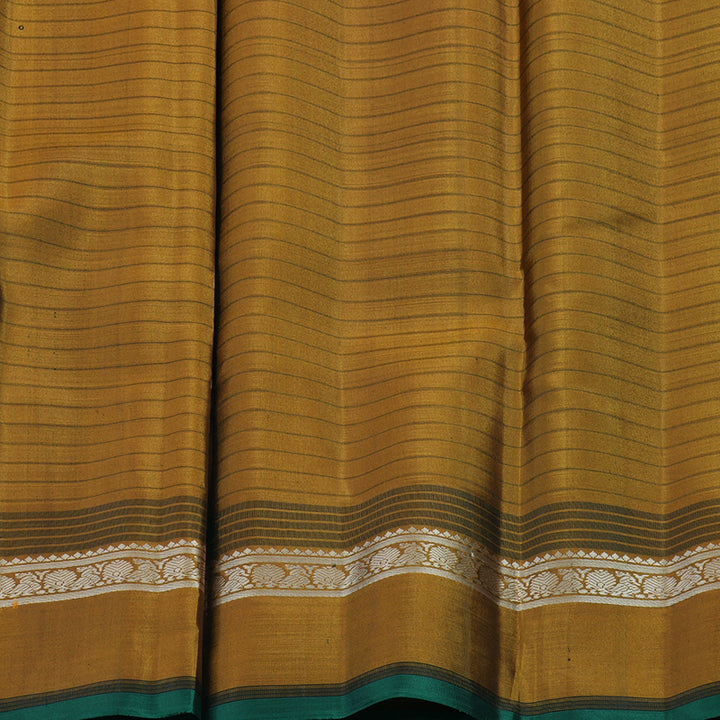 Hayagrivas Handloom Elephant Grey Kanjivaram Silk Saree with Honey Mustard Border KSBE135C2-6