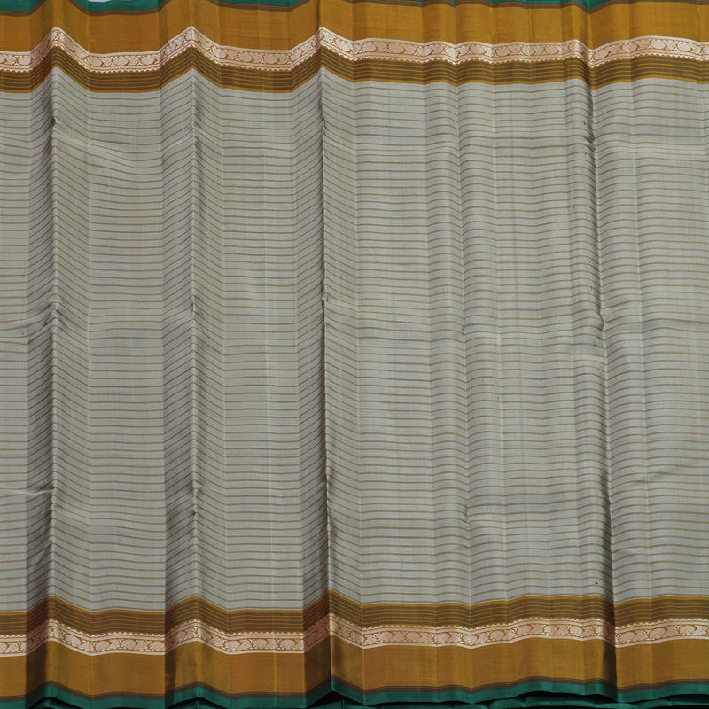 Hayagrivas Handloom Elephant Grey Kanjivaram Silk Saree with Honey Mustard Border KSBE135C2-6